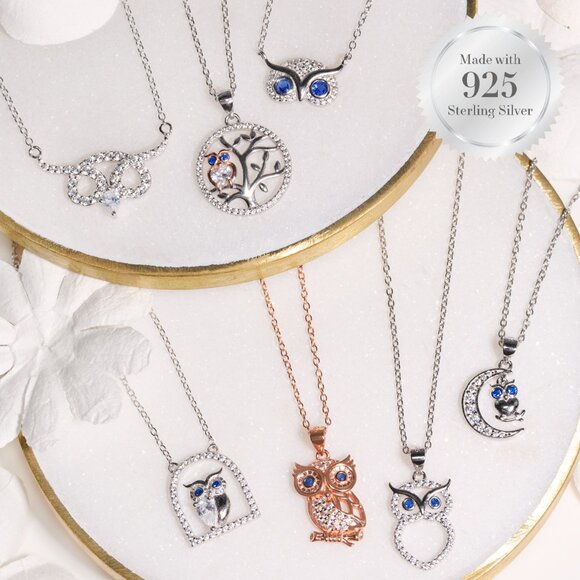 Silver Owl Necklace - 925 Sterling Silver, 2019 Charmed Aroma Owl Collect - Picture 2 of 4